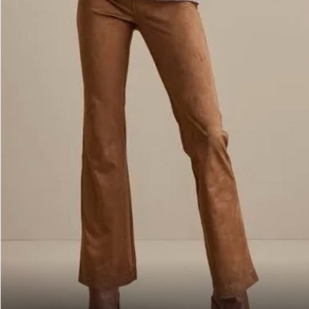 Soft surroundings, faux suede boot pants size medium